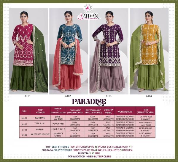 Aahvan Paradise Embroidered Designer Salwar Suit Collection